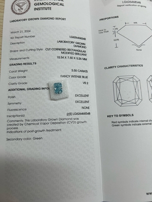 Αγορά 3.55ct Εντυπωσιακό έντονο μπλε εργαστηριακά καλλιεργημένα διαμάντια OEM ODM online manufacture