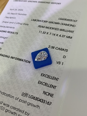 Αγορά 2.38CT D VS1 2EX Συνθετικά Διαμάντια Εργαστήριο Διαμάντια σχήμα αχλάδι online manufacture