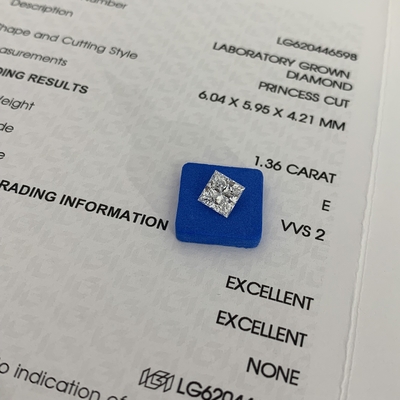 Αγορά 1.36CT E VVS2 2EX CVD Princess Cut Lab Μεγαλωμένο Διαμάντι Πιστοποιημένο από την IGI online manufacture