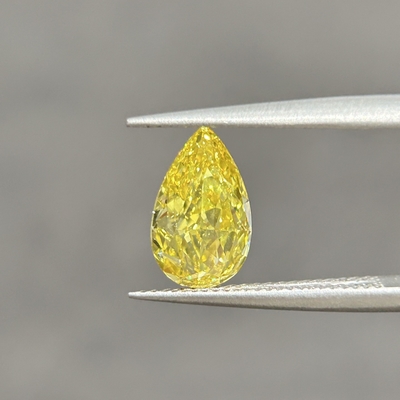 Αγορά 1.7ct Εργαστηριακά καλλιεργημένα διαμάντια Pear Cut CVD Fancy Vivid Yellow VS1 2EX N IGI online manufacture