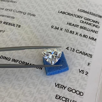 Αγορά 4.13ct VS2 Διαύγεια F Χρώμα Εργαστήριο Μεγάλωτο Καρδιά Διαμάντι Πιστοποιημένο IGI online manufacture