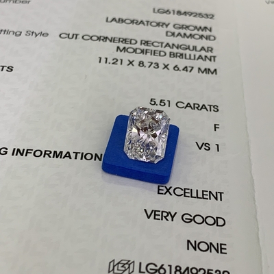 Αγορά 5.51ct Εργαστήριο ακτινοβολού κόψιμου Μεγάλου Διαμαντιού CVD F VS1 EX VG N IGI LG618492532 online manufacture