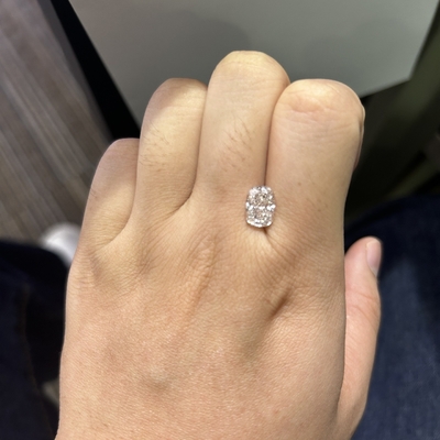 2.28CT Επιμήκυνση μαξιλάρι κόψιμο Εργαστήριο Μεγάλωσαν διαμάντι VS1 Διαύγεια F χρώμα
