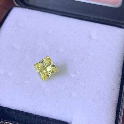 1.37CT Φανταστικό έντονο κίτρινο VVS1 EX VG CVD Εργαστήριο διαμάντια Princess Cut Πιστοποιημένο IGI