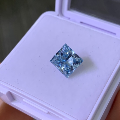 3.22CT Φανταστικό έντονο μπλε VS2 2EX CVD Εργαστήριο Μεγαλωμένο διαμαντένιο Princess Cut