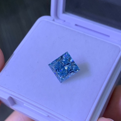 1.2CT Φανταστικό έντονο μπλε VS2 2EX CVD Εργαστήριο Μεγαλωμένο Διαμαντένιο Princess Cut