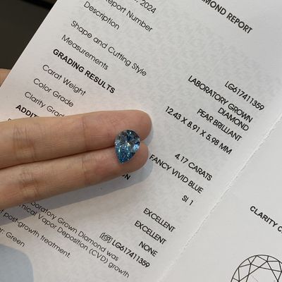 Φανταστικό ΒΙΒΙΔΑΜΕΝΟ ΚΑΛΟ ΠΕΡΑΚΑΣΕΙΣ Εργαστήριο Μεγάλωσαν Διαμάντια 4,17 Καράτια SI1 OEM ODM