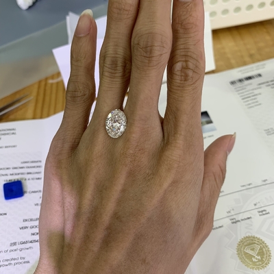 5.72ct Εργαστηριακό σχήμα διαμαντιού οβάλ κόψιμο CVD F VS2 2EX N IGI LG631425478
