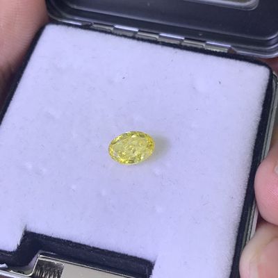 1.51ct Εργαστηριακά καλλιεργημένο διαμάντι οβάλ κόψιμο HPHT φανταχτερό έντονο κίτρινο VS1 2EX N