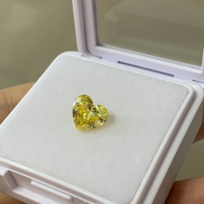 1.67CT Φανταστικό έντονο κίτρινο εργαστηριακό αυξημένο VS1 EX VG CVD εργαστηριακό αυξημένο διαμαντένιο κόψιμο καρδιάς