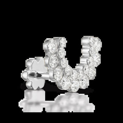 0.59 καρατίων Εργαστήριο Δημιουργήθηκε Διαμαντένιο Hoop σκουλαρίκια VVS Διαύγεια HPHT Στρογγυλό Κόψιμο